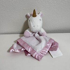 Cloud Island Unicorn Gold Glitter Dot Security Blanket Lovey Lovie Satin Trim